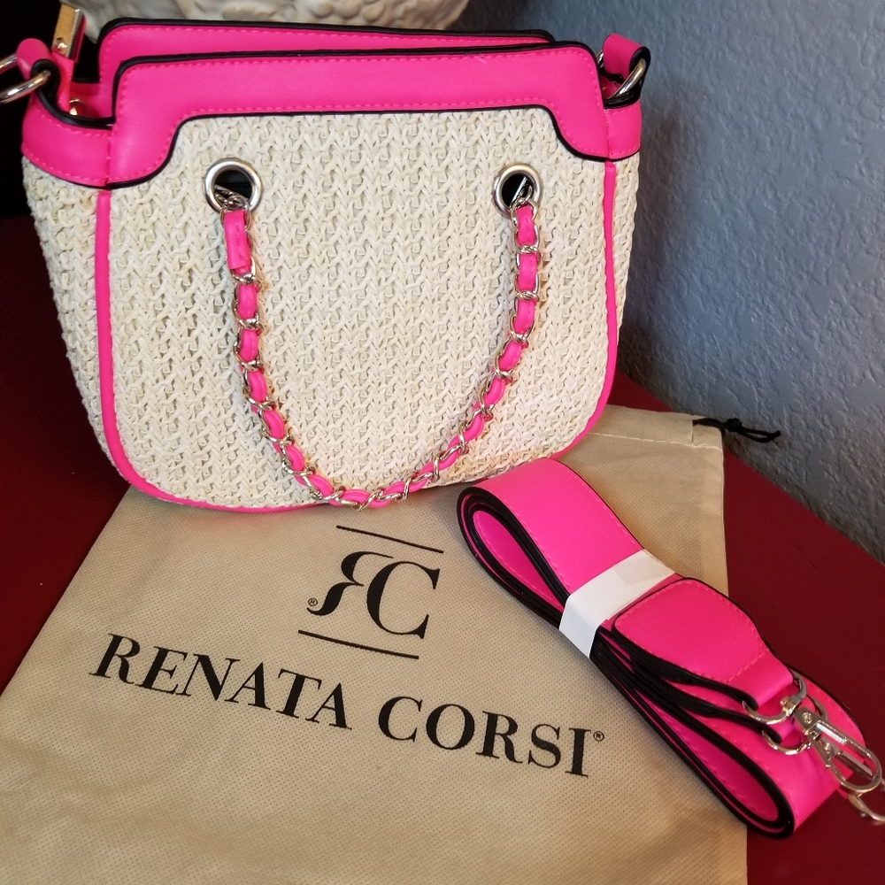 RENATA CORSI Woven Leather Shoulder Bag